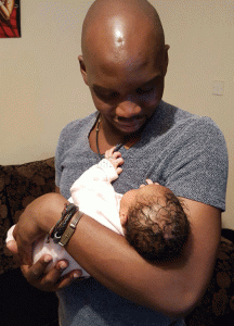 Jack B with his newborn baby - Picture courtesy of NairobiNews