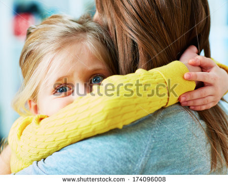 stock-photo--scared-girl-daughter-embrace-mother-home-portrait-174096008